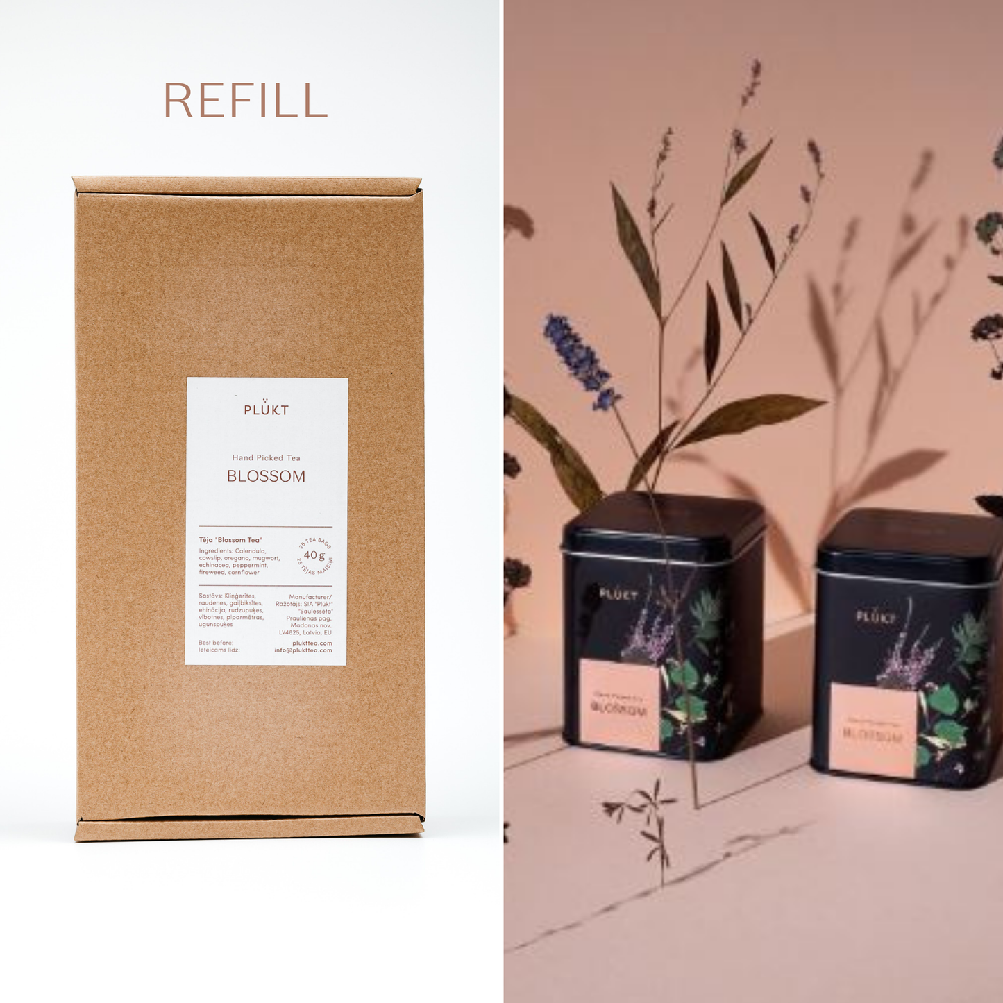 BLOSSOM REFILL Tea Package - 25 Tea Bags - Herbal Organic